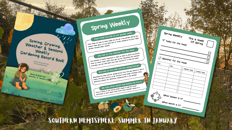 Children's Story Books Autism and Gardening Sowing, Growing, Weather & Seasons Weekly Gardening Record Book