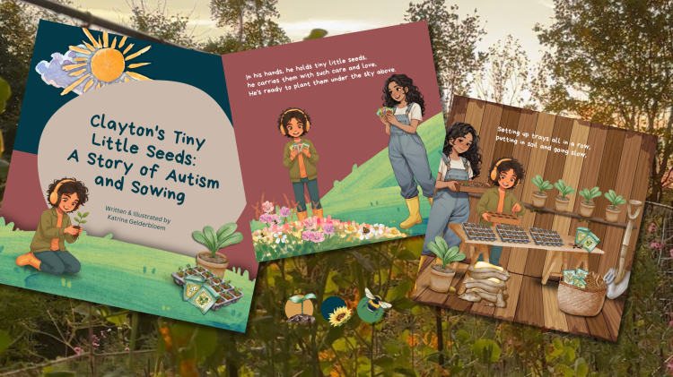 Children's Story Books Autism and Gardening Clayton's Tiny Little Seeds: A Story of Autism and Sowing