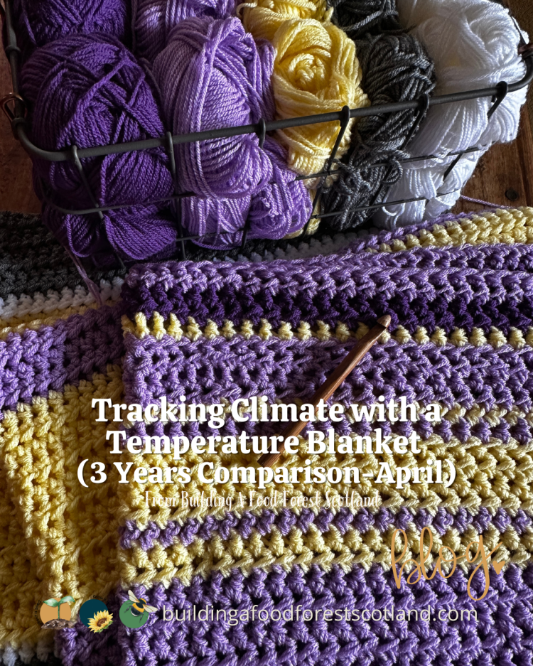 Stitching the Seasons: Tracking Climate with a Temperature Blanket (3 Years Comparison -April)