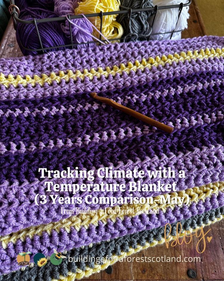 Stitching the Seasons: Tracking Climate with a Temperature Blanket (3 Years Comparison -May)