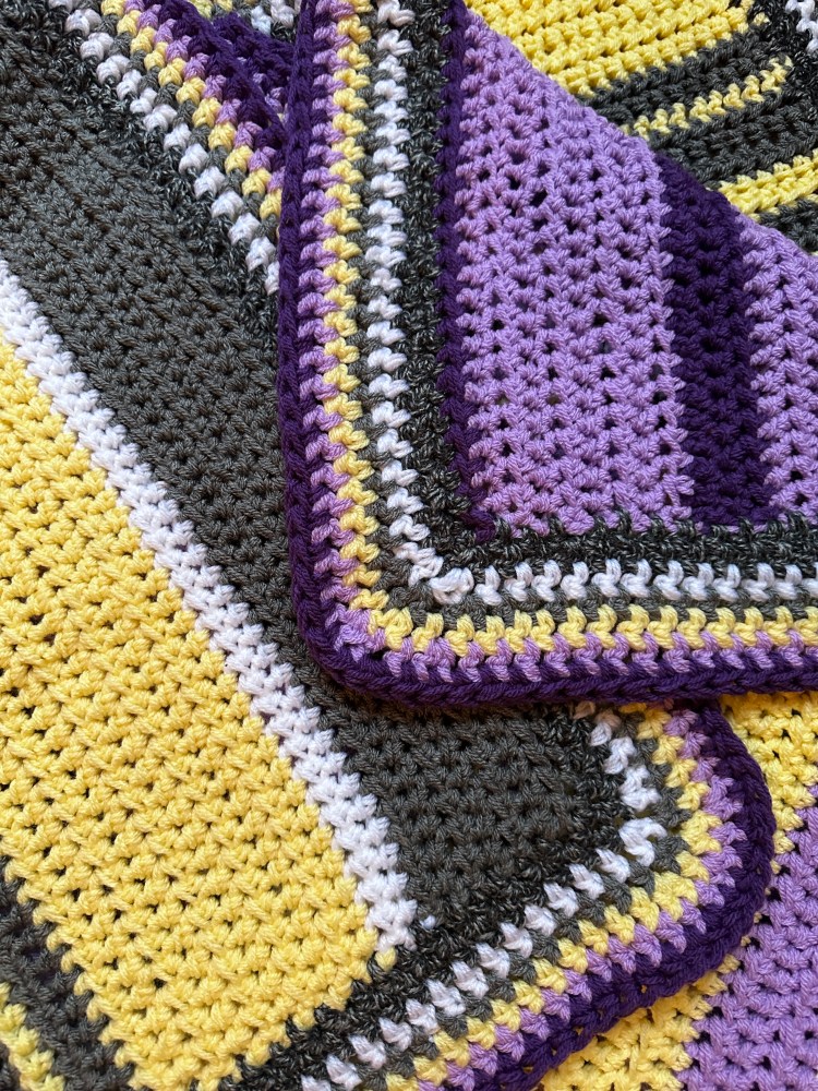 Stitching the Seasons: Tracking Climate with a Temperature Blanket (3 Years Comparison -June)