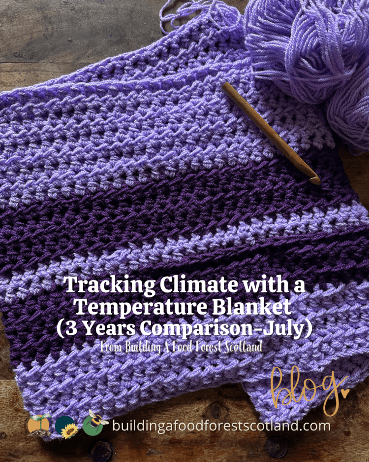 Stitching the Seasons: Tracking Climate with a Temperature Blanket (3 Years Comparison -July)