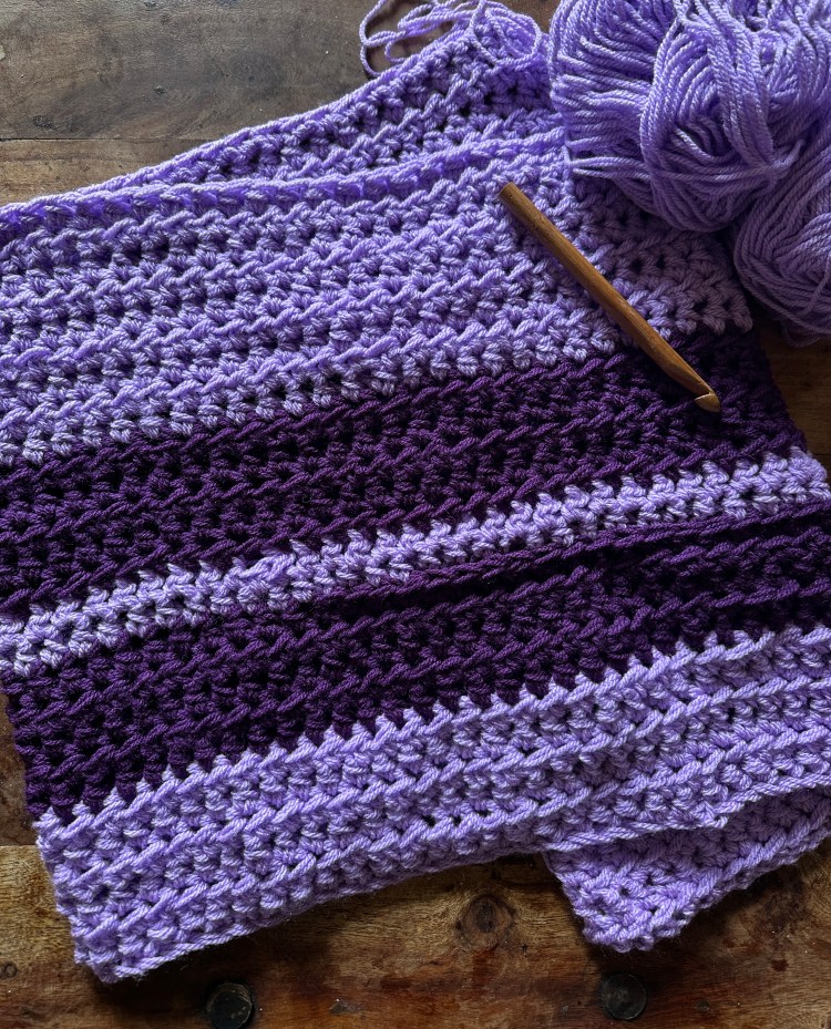 Stitching the Seasons: Tracking Climate with a Temperature Blanket (3 Years Comparison -July)