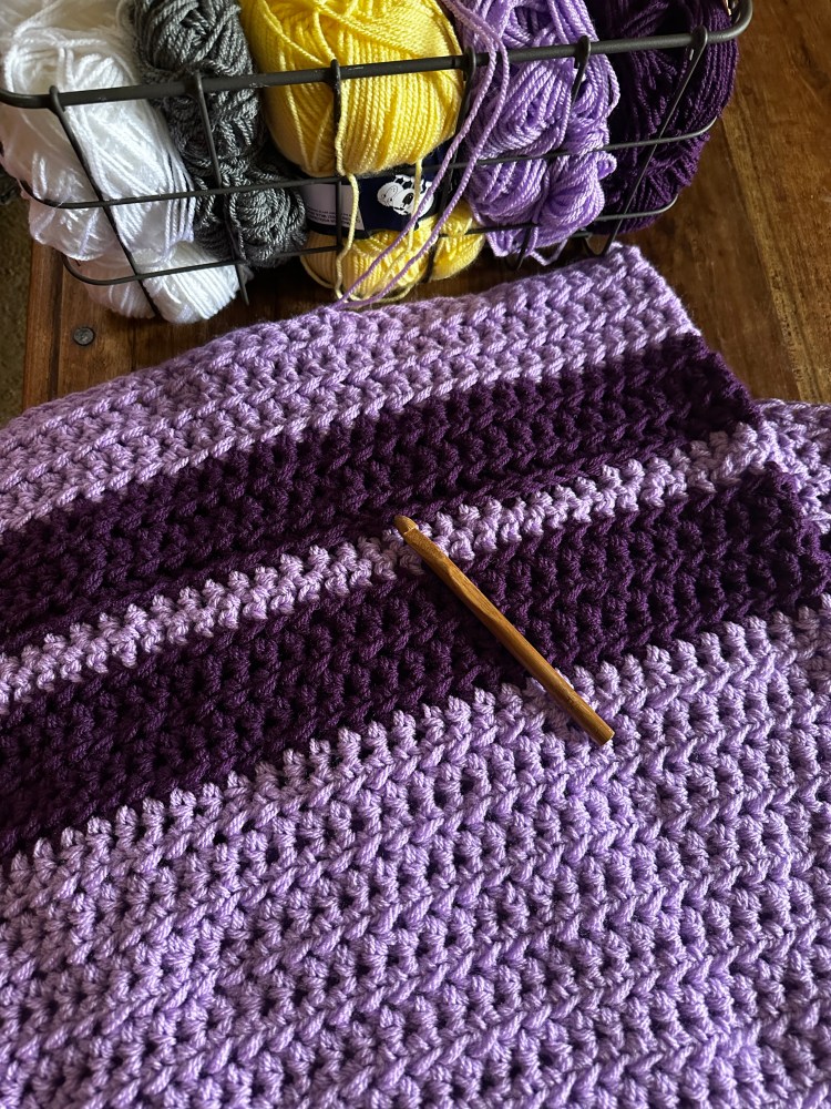 Stitching the Seasons: Tracking Climate with a Temperature Blanket (3 Years Comparison -Aug)